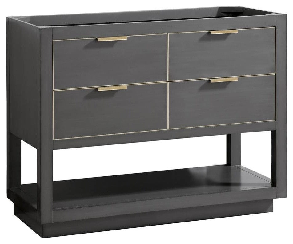 Avanity Allie 42" Vanity Only, Twilight Gray With Matte Gold Hardware