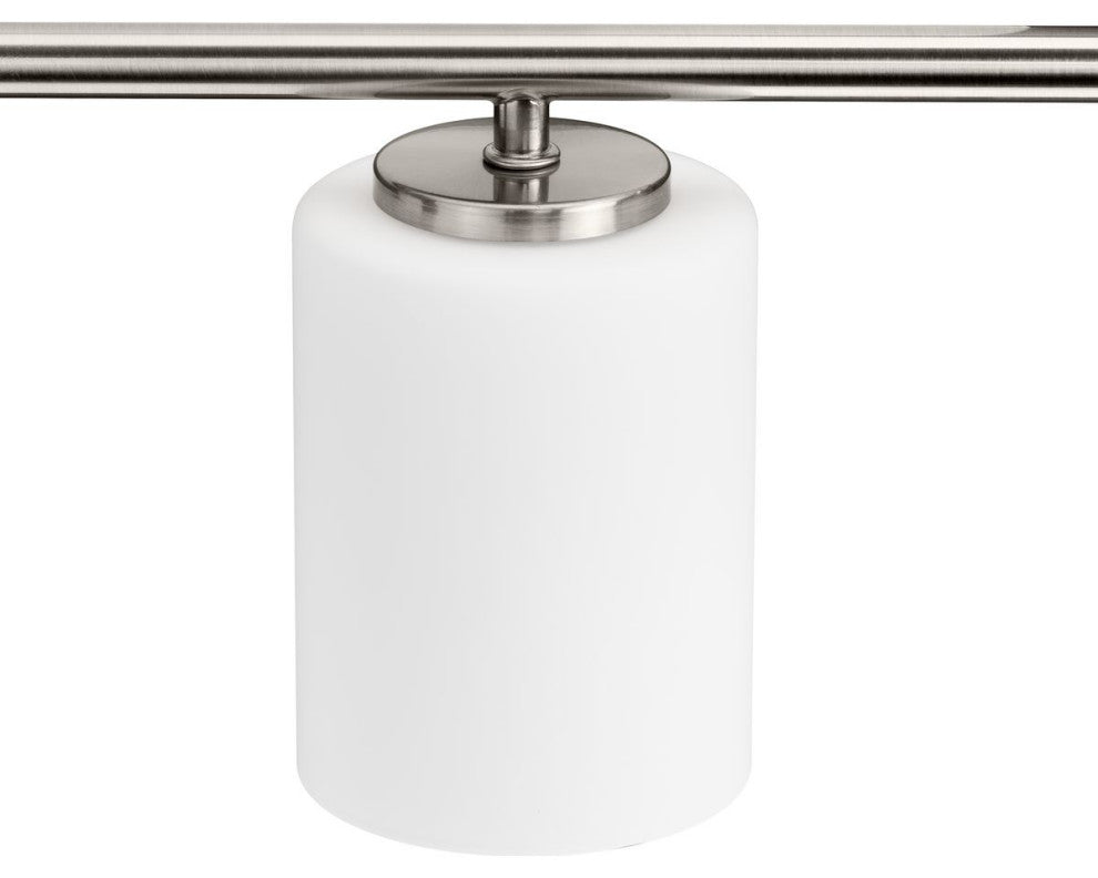 Replay Collection 48" 6-Light Brushed Nickel Etched Glass Bath Vanity Light