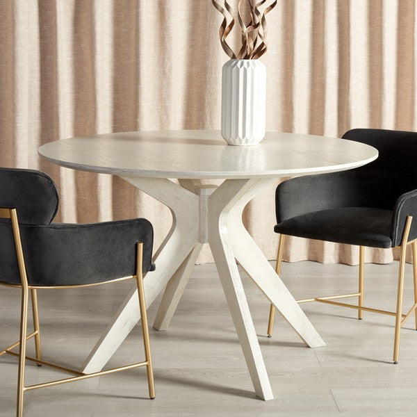 Safavieh Couture Carolee 46" Round Dining Table White Washed