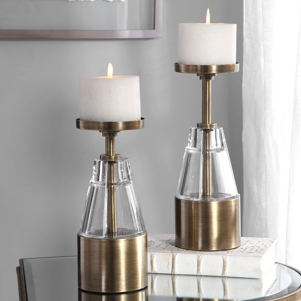 Uttermost Theirry Crystal Candleholders, Set/2