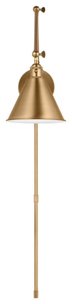 Salem Double Arm One Light Sconce, Satin Brass