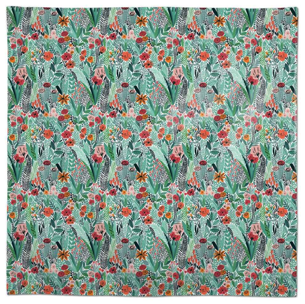 Lush Floral Pattern 58x58 Tablecloth