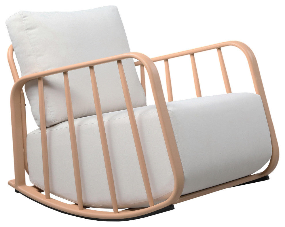 Violette Terracotta and Cream Outdoor Rocking Chair