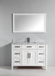 Vanity Set With Carrara Marble Top, 48", White, Led Touch-Switch Mirror