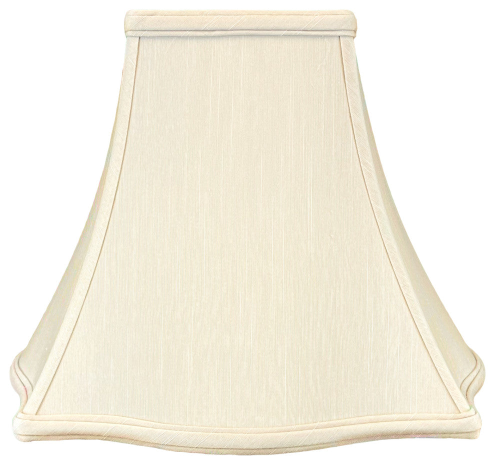 Royal Designs Fancy Square Bell Basic Lamp Shade, Beige, 7x16x12.75, Set of 2