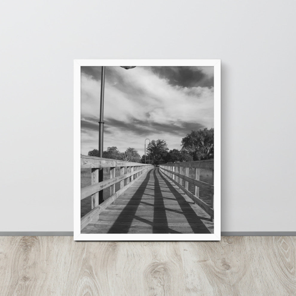 Follow the Lines Rural Landscape Framed Photo Paper Wall Art Prints, White, 16" X 20"