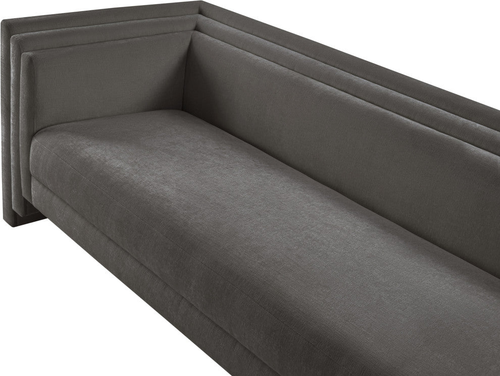 Everett Upholstered Sofa, Grey, Chenille Fabric