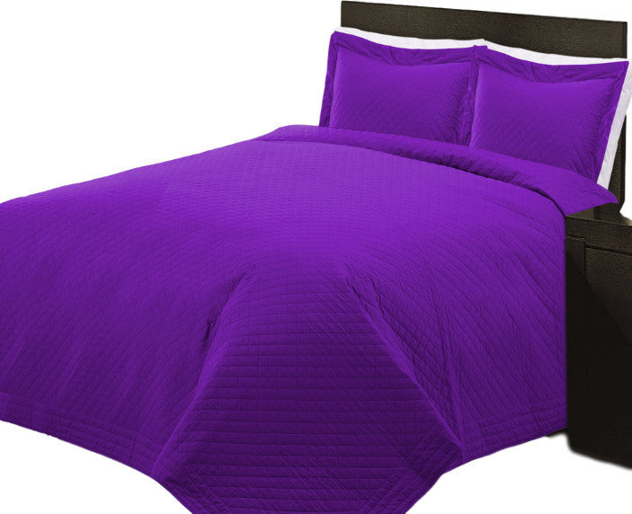 Cottonpure 100% Cotton Diamond Quilt , Plum, Full/Queen