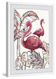 "Tropical Flamingos II" Framed Painting Print, 24"x36"