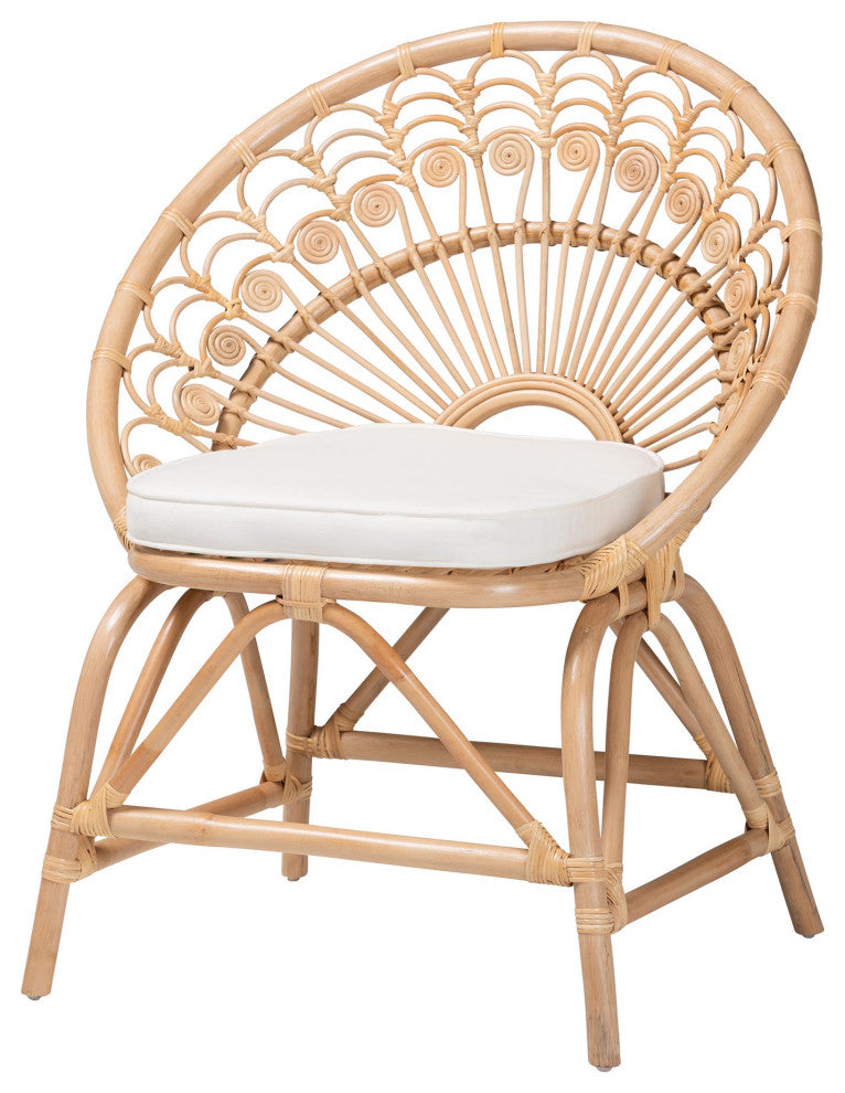 Dale Rattan Accent Chait, Natural Brown