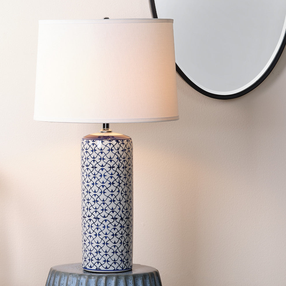 Vivian Table Lamp, Blue and White Ceramic