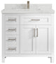 Cambridge 36 Center Sink Bath Vanity in White 2" Calacatta Nuvo