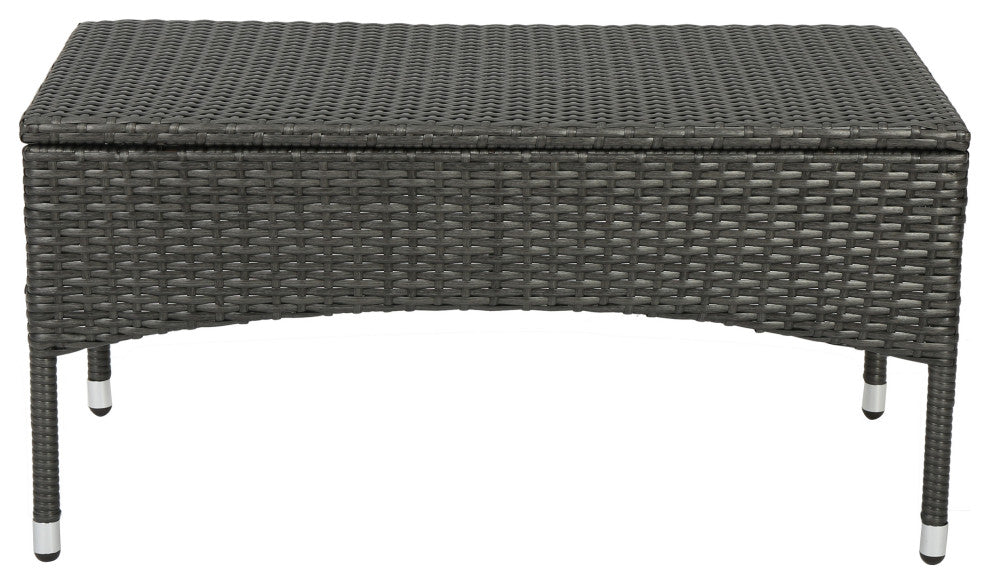 GDF Studio 2-Piece Fidelor Outdoor Gray PE Wicker Set