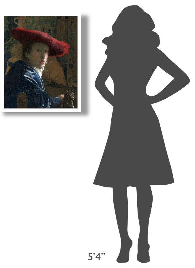 "Girl with a Red Hat" Digital Paper Print by Johannes Vermeer, 22"x26"