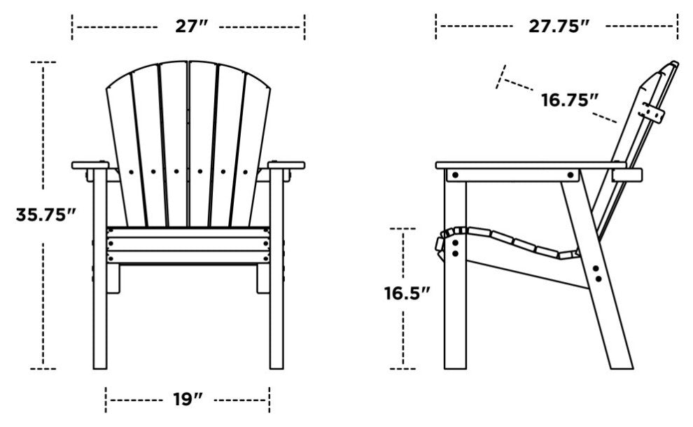 Polywood Seashell Dining Chair, Slate Gray