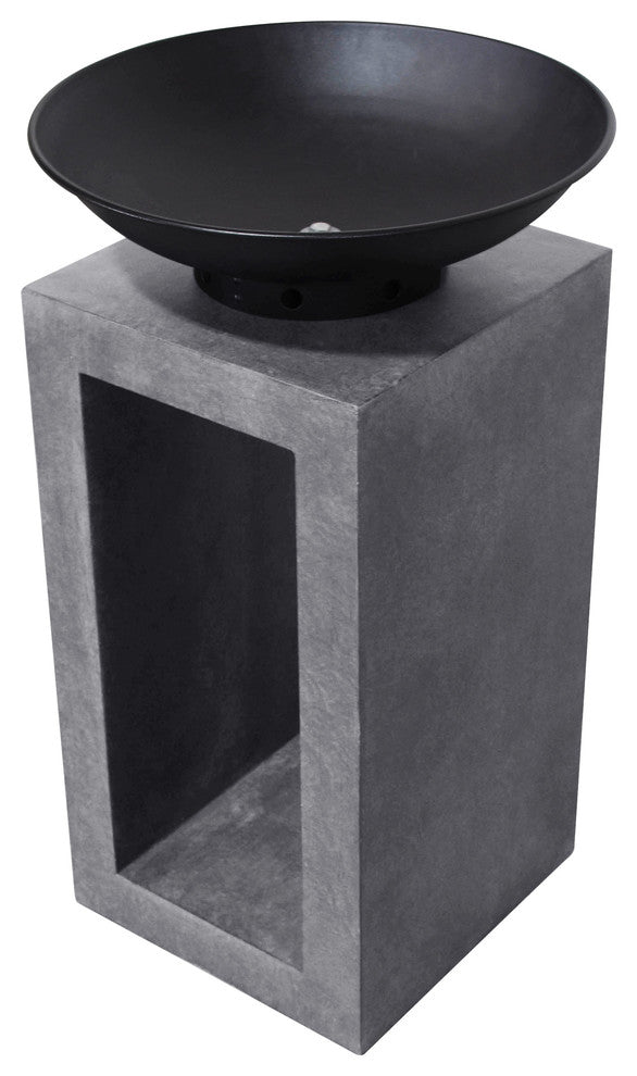 Astella Midas Fire Pedestal, Gray Cement