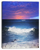 Troubled Sunset Sea under Blue Sky, Seashore Canvas Art Print, 12"x20"