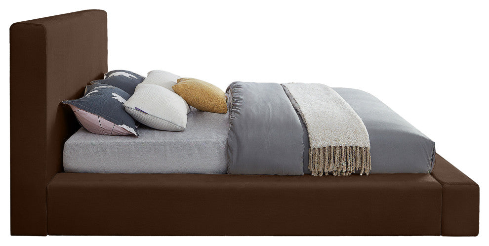 Dorian Upholstered Bed, Brown, King, Velvet