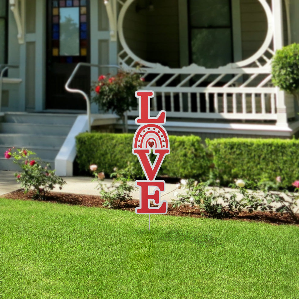 36''H Valentine's Metal Yard Stake