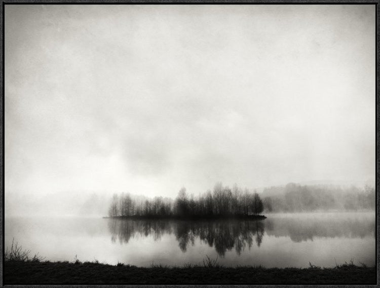 "Isle Of Silence" Framed Canvas Giclee by Franz Bogner, 33x25"