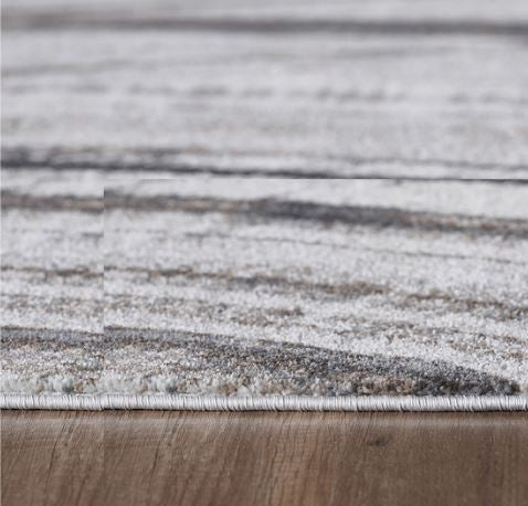 10"x13" Gray Ivory Abstract Strokes Modern Area Rug