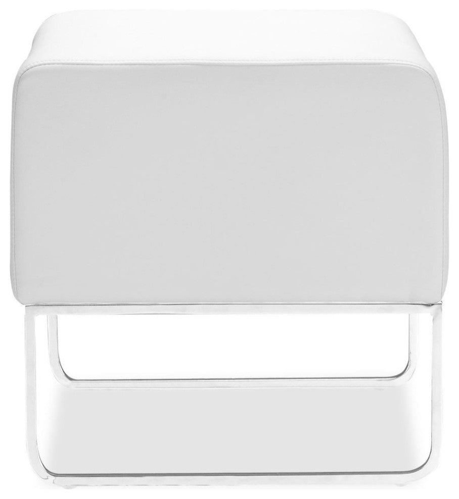Plush Ottoman White