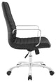 Modern Contemporary Office Chair, Black Faux Leather