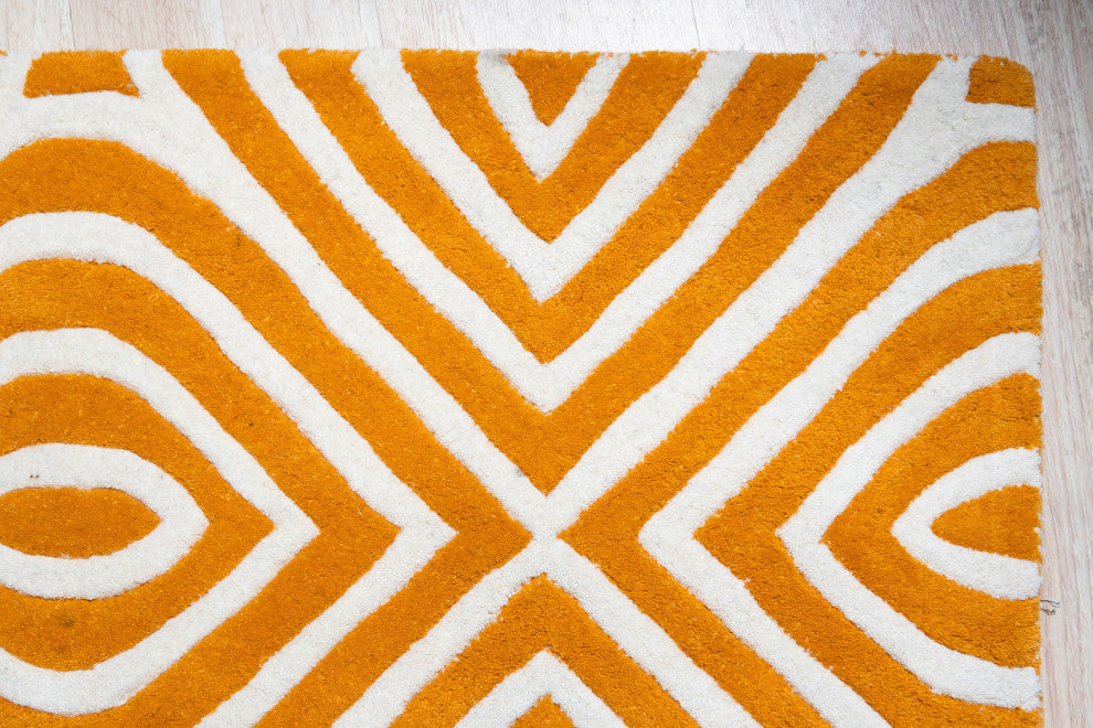 Rust Transitional Modern Modern Stripes Area Rug