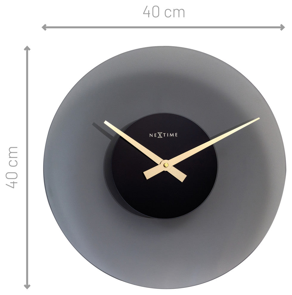 Float 16" Frosted Gray Glass Wall Clock
