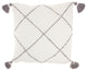 Mina Victory SH038 Throw Pillow, Grey, 20"X20"