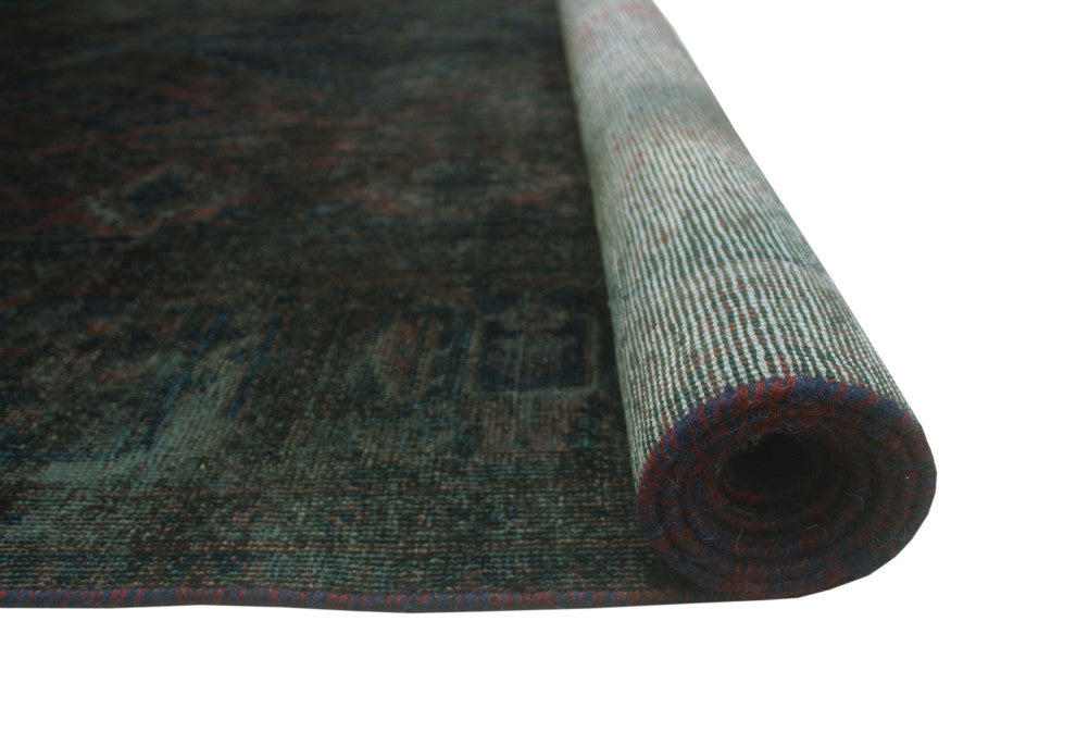 Vintage Distressed Overdyed Carlyle Navy Rug