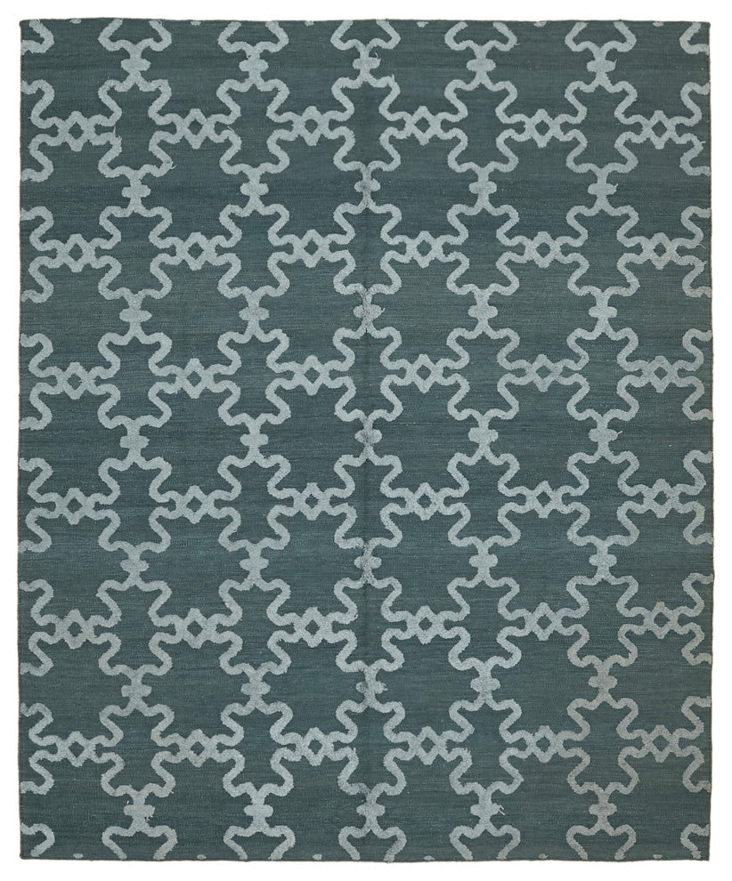 Rug N Carpet - Hand-knotted Modern Design 8' x 10' Wool Flatweave Kilim Rug