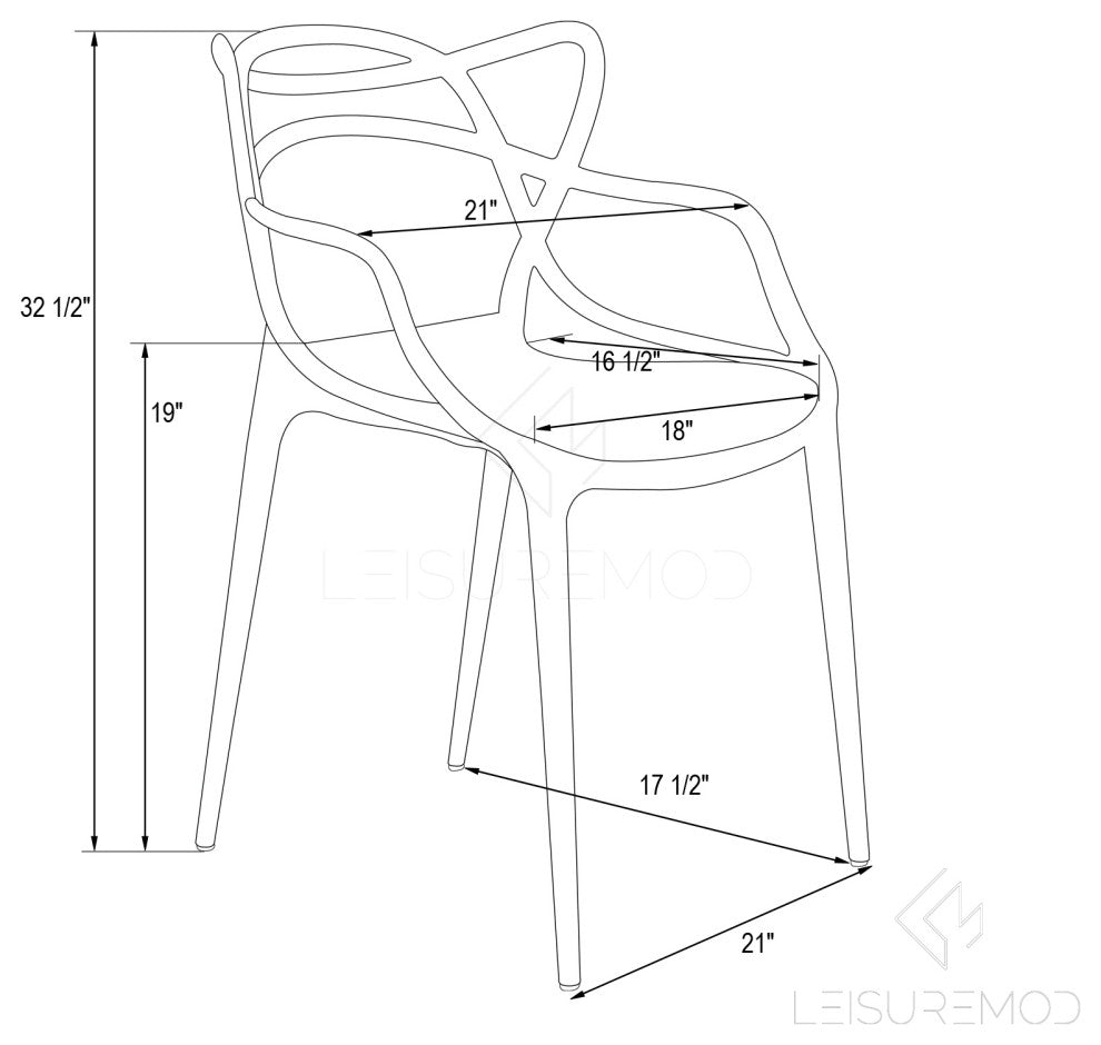 LeisureMod Milan Modern Wire Design Chair, Set of 2 Blue