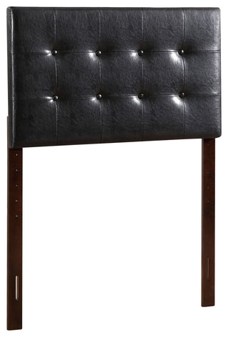 Novo 2 Faux Leather Adjustable Headboard, Black, Twin
