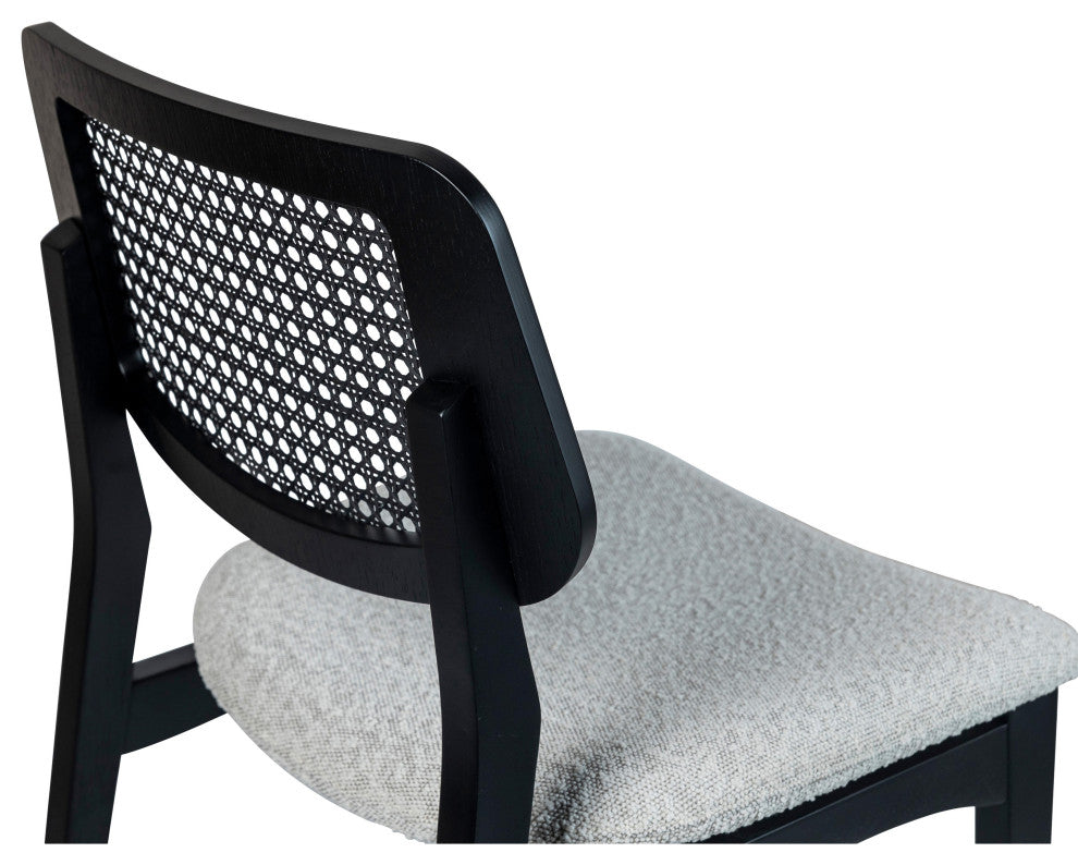 Modern Brazilian, Beth, Cane Side Chair, Ebano/Crafted Glaze