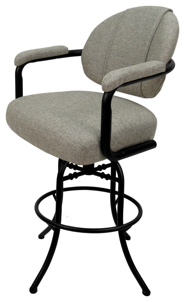 Swivel Tilt Metal Counter 26" 30" Bar Stool M-70, Portwood Ash - Black, 30"