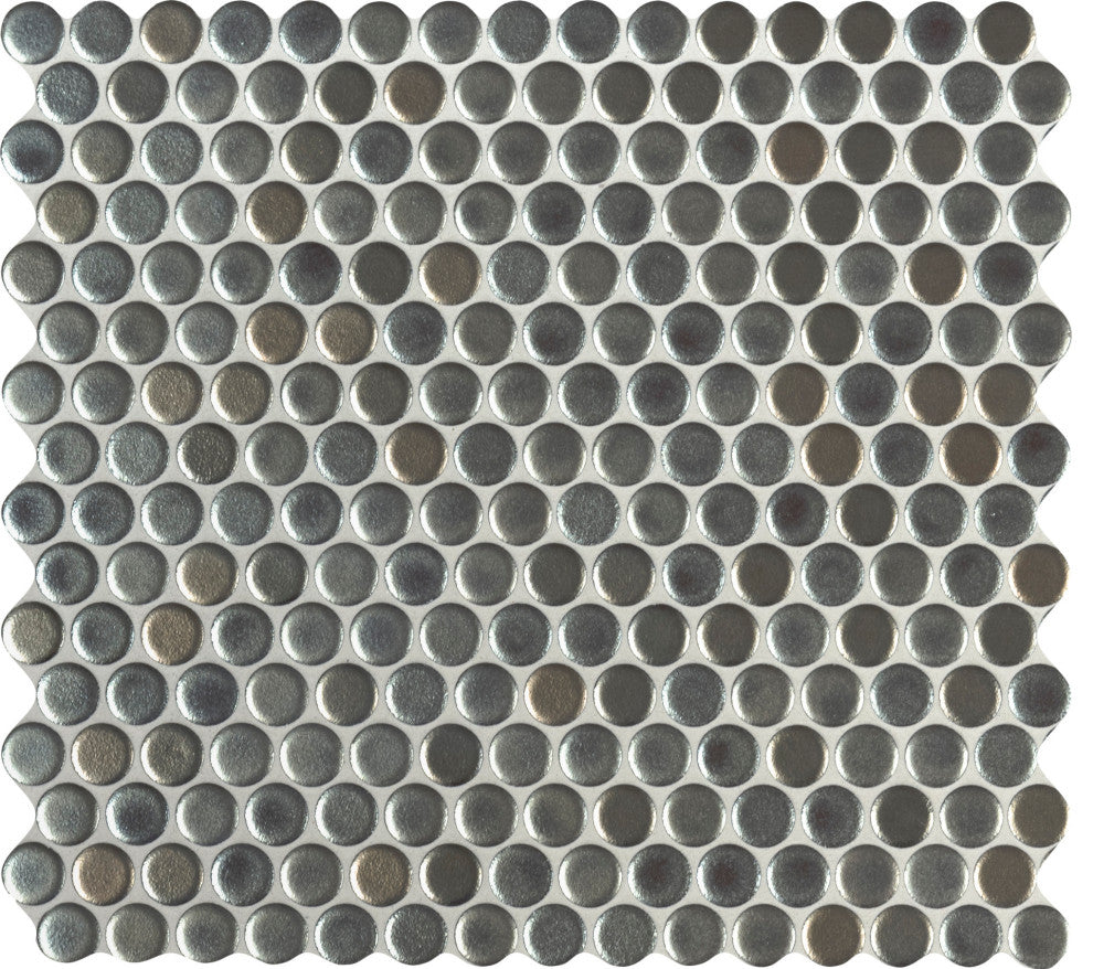 MSI SMOT-PT-PENRD 12" x 13" Circle Penny Mosaic Walls Tile - - Metallico