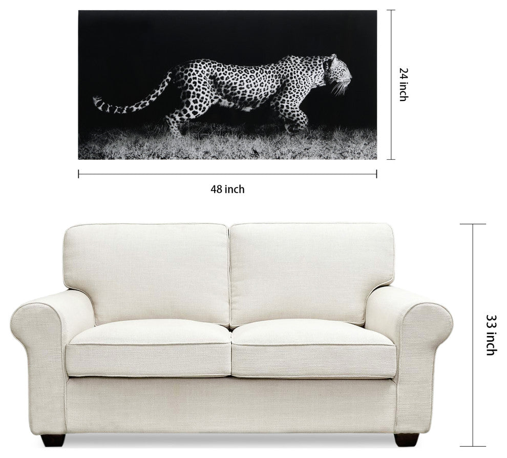 Fearless 1 Frameless Free Floating Tempered Art Glass Wall Art, 24"x 48"