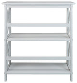 Montego 3-Shelf White Bookcase