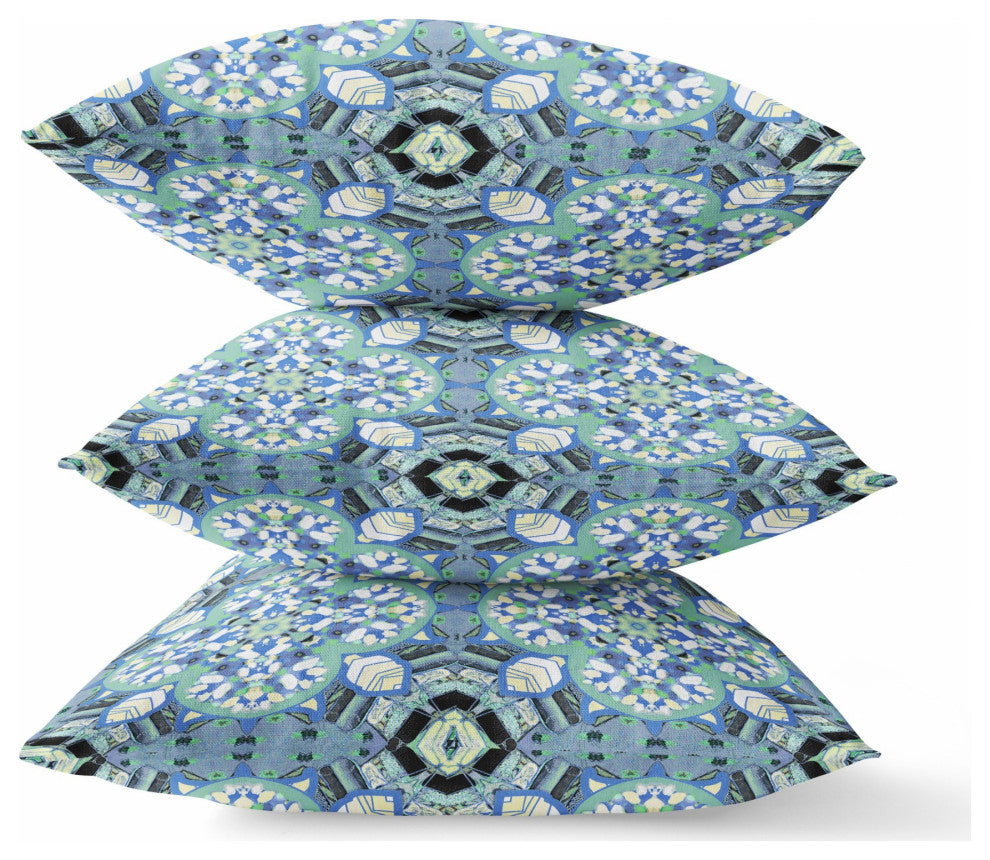 20" Sapphire White Cloverleaf Boho Suede Throw Pillow
