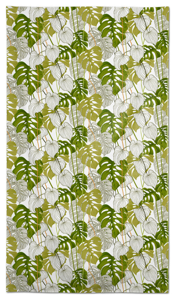 Yellow Green Monstera 58x102 Tablecloth