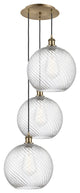 Innovations 113B-3P-AB-G1214-12 3 Light Multi-Pendant, Antique Brass