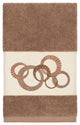 Linum Home Textiles Annabelle Embellished, Latte, Hand Towel, Single