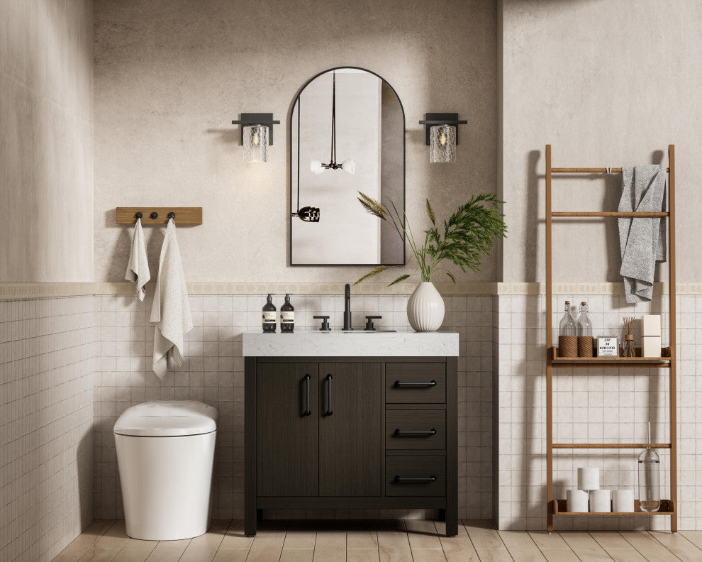 Home Living 36" Single Bathroom Vanity, Mocha Brown