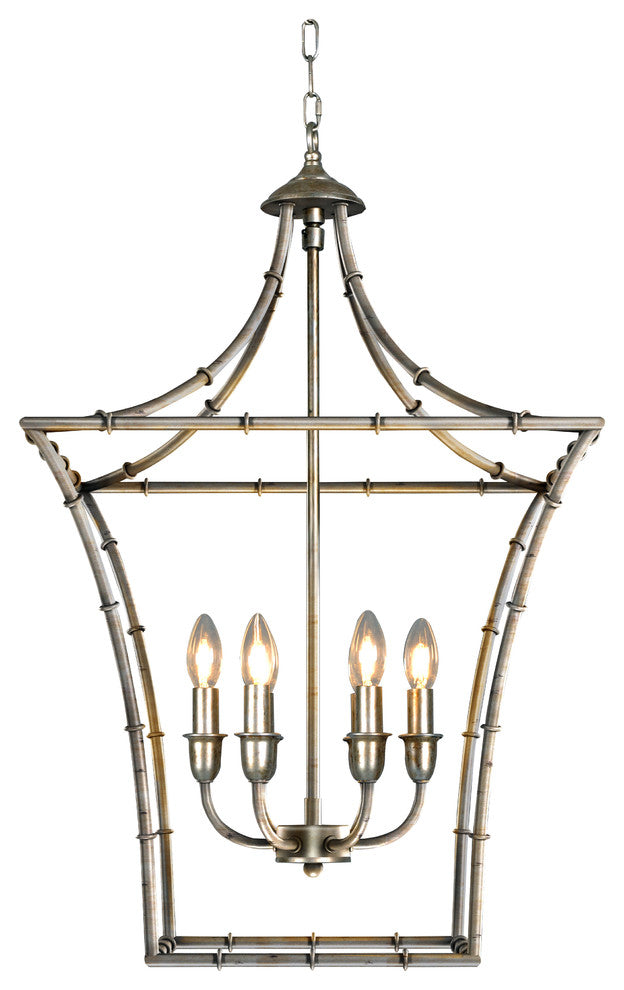 Kenzi Traditional Square Antique Silver Finish Chandelier