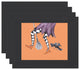 Fly Away Witch 18"x14" Orange Halloween Print Placemat, Set of 4
