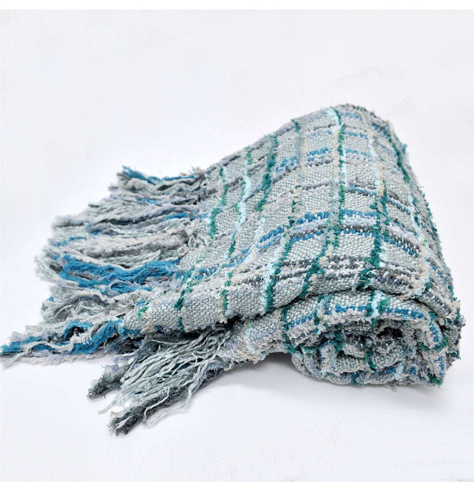 Multi Color Chenille Throw, Blue, 50x60