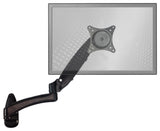 Sit-Stand Wall Mount Monitor Arm: Extended Single Screen Black