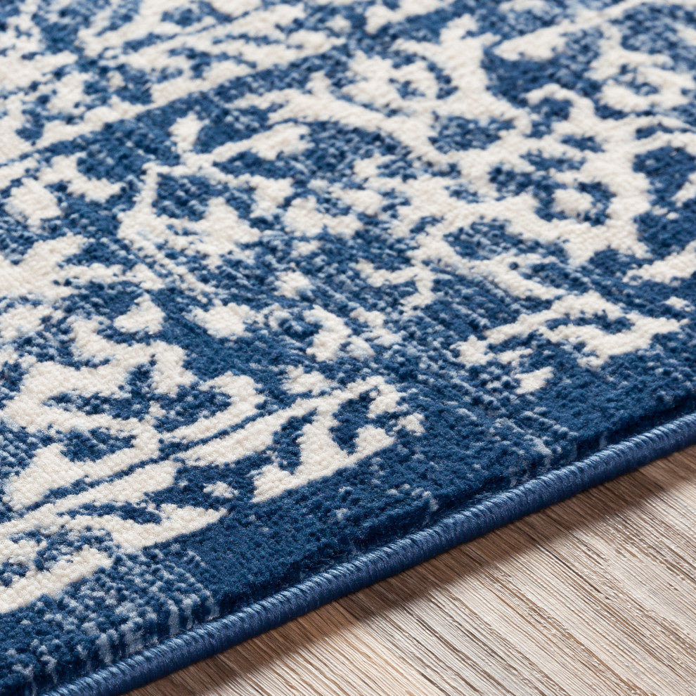 Surya Roma ROM-2301 7'10"x10' Rug, Navy/Denim/Cream