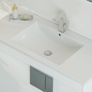 The Lancado Bathroom Vanity, White, 40", Single Sink, Freestanding